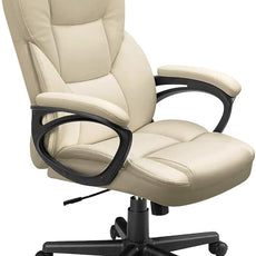 Furmax Office Executive Chair High Back Adjustable Managerial Home Desk Chair,Swivel Computer PU Leather Chair with Lumbar Support (Khaki)
