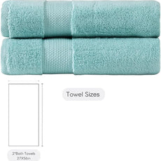 BAGNO MILANO Turkish Towels, Ultra Soft, Plush Luxury Turkih Cotton Bath Towels, Quick Dry Towel Set Made in Turkey (Mint Green, 2 Pcs Bath Towel Set)