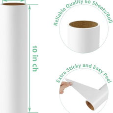 Large Lint Roller Refills 10 inch Wide Ultra Sticky Mega Roller Refills for Evercare Layers Smart Design Leo Cleaning Floor Roller for Removing Pet Hair, 3 Pack Total 180 Sheets