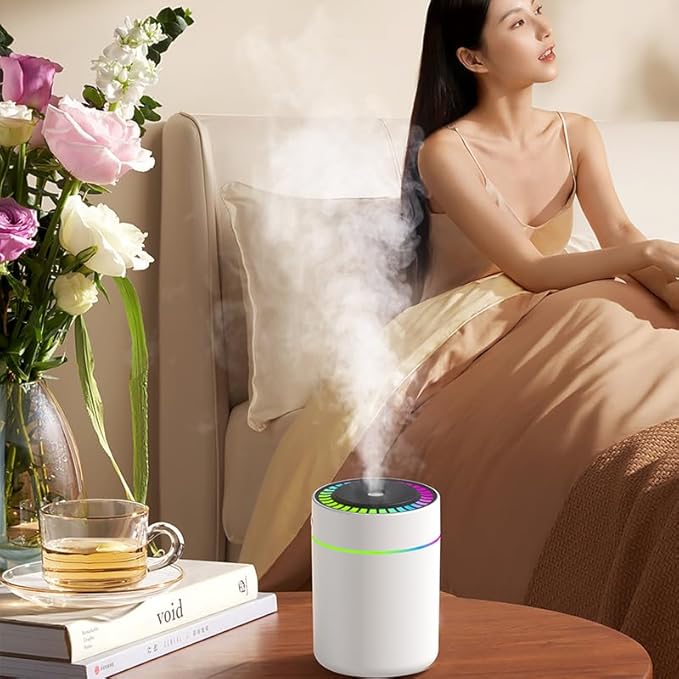 180ml Portable Small Humidifier with Colorful LED Night Light, USB Personal Desktop Humidifier for Car Home Office Travel, Auto Shut-Off, 2 Mist Modes, Super Quiet