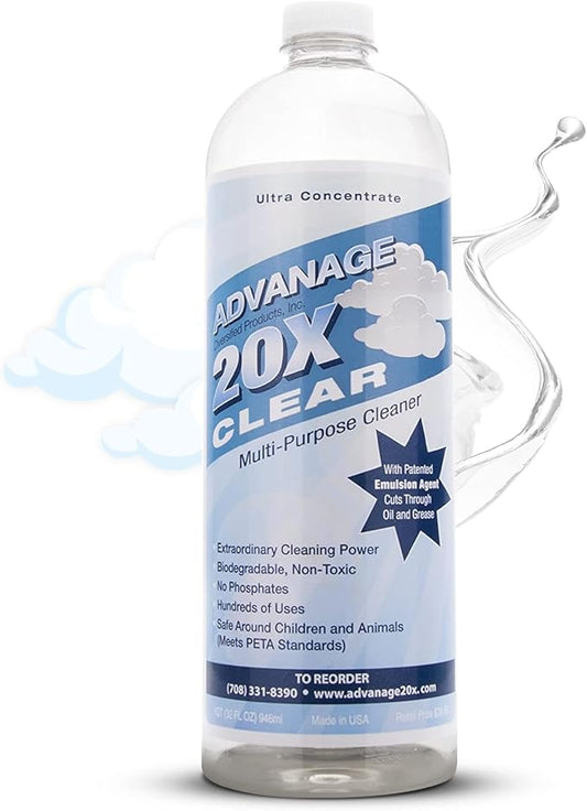 Advanage 20X All Purpose Cleaner Concentrate - The Wonder Cleaner Unscented for All Surfaces Around Bathroom, Kitchen, Oil and Grease | Multi Purpose Cleaner for Household Cleaning Solution | 32 Fl Oz