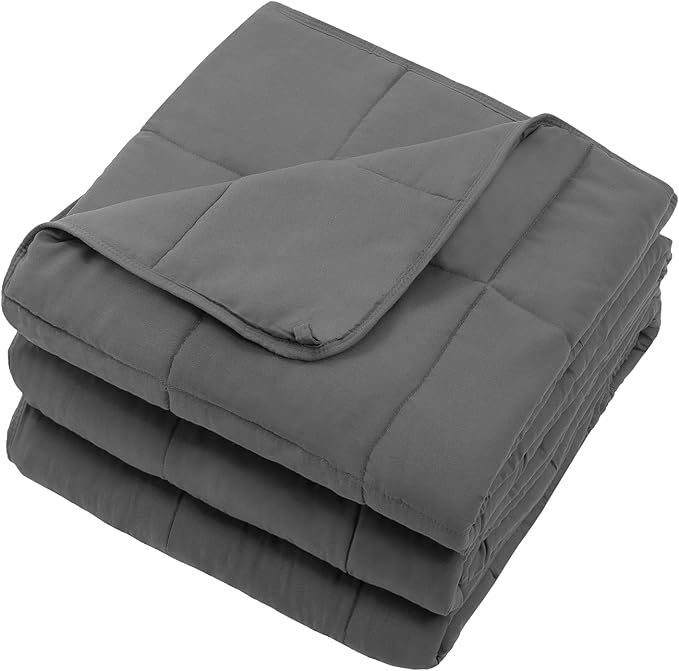 Weighted Blanket for Adults 12lbs, 48"x72", Twin Full Size Cooling Heavy Throw Blanket for 110-130lbs, Microfiber Soft Thick Big Blankets Weighted Comforter Breathable Gift for Sleeping, Grey