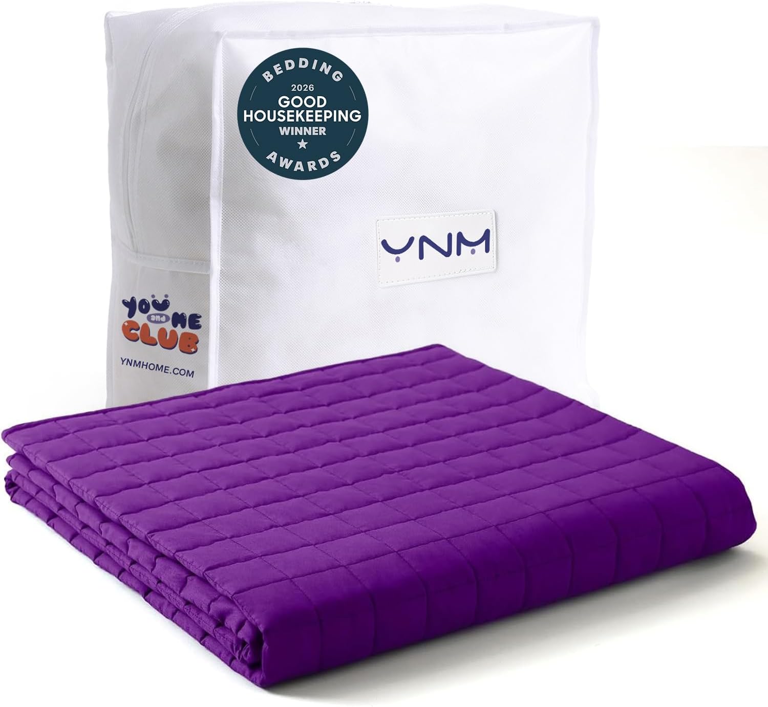 YnM 15lbs Weighted Blanket for Adults, Heavy Bed Throw Blanket with Cooling Glass Beads for All Season Use, Ideal for ~140lbs (48x72 Inches, Twin/Full, Dark Grey)