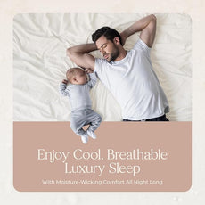 Organic Crib Mattress Protector - 100% Waterproof Crib Mattress Protector Pad with Soft Quiet & Breathable Triple Layer Protection for Sensitive Skin - GOTS Certified & Machine Washable (52