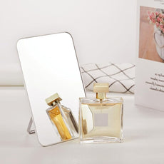 OMIRO Magnetic Locker Mirror for School, 8 x 5 inches Desk Makeup Mirror with Foldable Stand and Hanging Hole for Shaving, Strong Magnets for Secure Attachment,White