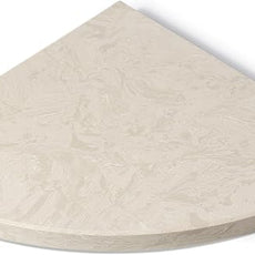 Koville 10'' Natural Marble Shower Corner Shelf for Bathroom, Wall Mounted Stone Corner Shower Caddy 1 Layer, No Drilling, Modern, Polished, Durable, Conical, Bathroom Storage - 1 Item