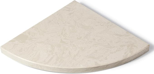 Koville 10'' Natural Marble Shower Corner Shelf for Bathroom, Wall Mounted Stone Corner Shower Caddy 1 Layer, No Drilling, Modern, Polished, Durable, Conical, Bathroom Storage - 1 Item