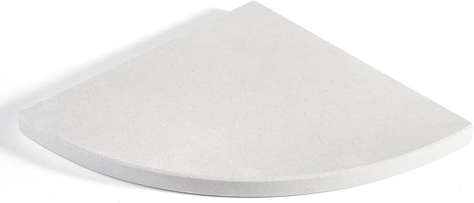 Koville Natural Marble Corner Shower Shelf for Bathroom, 10'' Polished Marble Corner Shelves, Wall Mounted Stone Corner Shower Caddy, No Drilling Adhesive Shelf - White Cliff (No Glue Included)