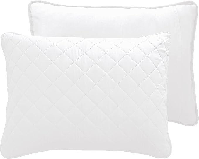 Easy-Going California King Size Reversible Quilt Set with 1 Quilt and 2 Pillow Shams, Soft Bed Quilt Cover, Water Resistant Lightweight Microfiber Bedspread, Stain Resistant, White/White
