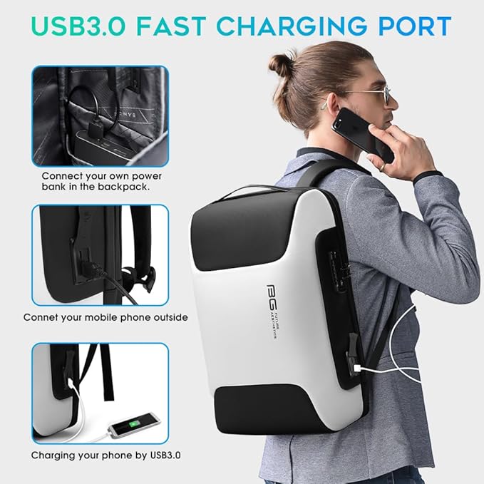 BANGE Business Laptop Backpack Fits 15.6 Inch Notebook, Anti Theft Work Backpack with USB Charging Port for Office Work Airplane Business Travel…
