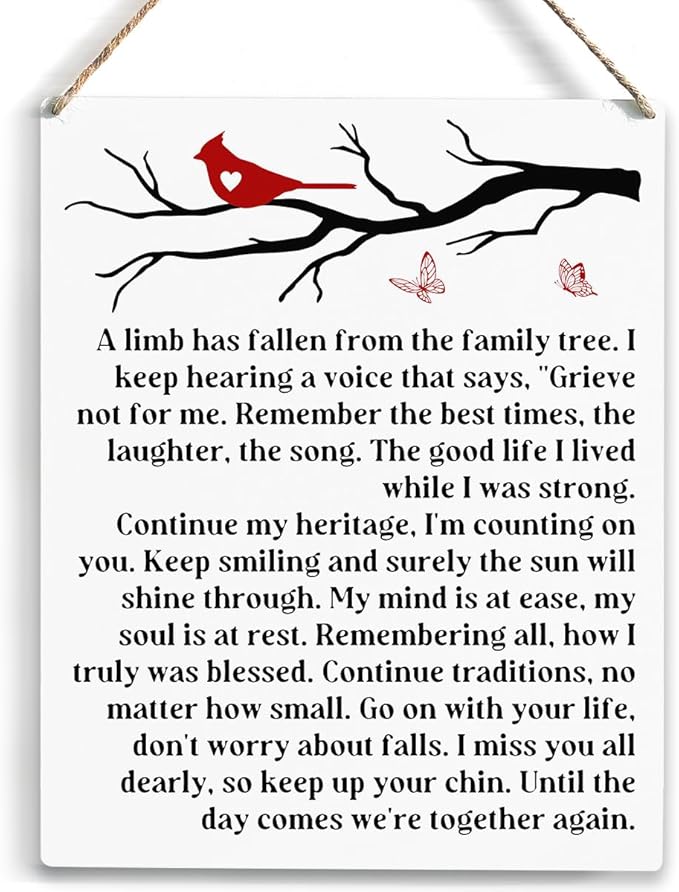 Sympathy gift, Grieve not for me, Wall Art Wooden Hanging Plaque, From Friends Sympathy Gifts, Bereavement Condolences Wall Decor 10x8 Inch