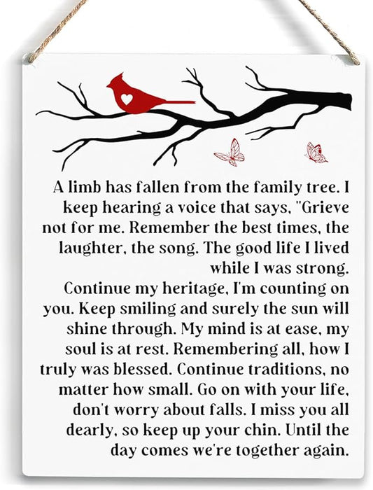 Sympathy gift, Grieve not for me, Wall Art Wooden Hanging Plaque, From Friends Sympathy Gifts, Bereavement Condolences Wall Decor 10x8 Inch