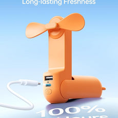 JISULIFE Handheld Mini Fan, 3 IN 1 USB Rechargeable Portable Fan [12-19 Working Hours] with Power Bank, Flashlight, Pocket Design for Travel/Summer/Concerts/Lash, Gifts for Women (Tropical Coral)