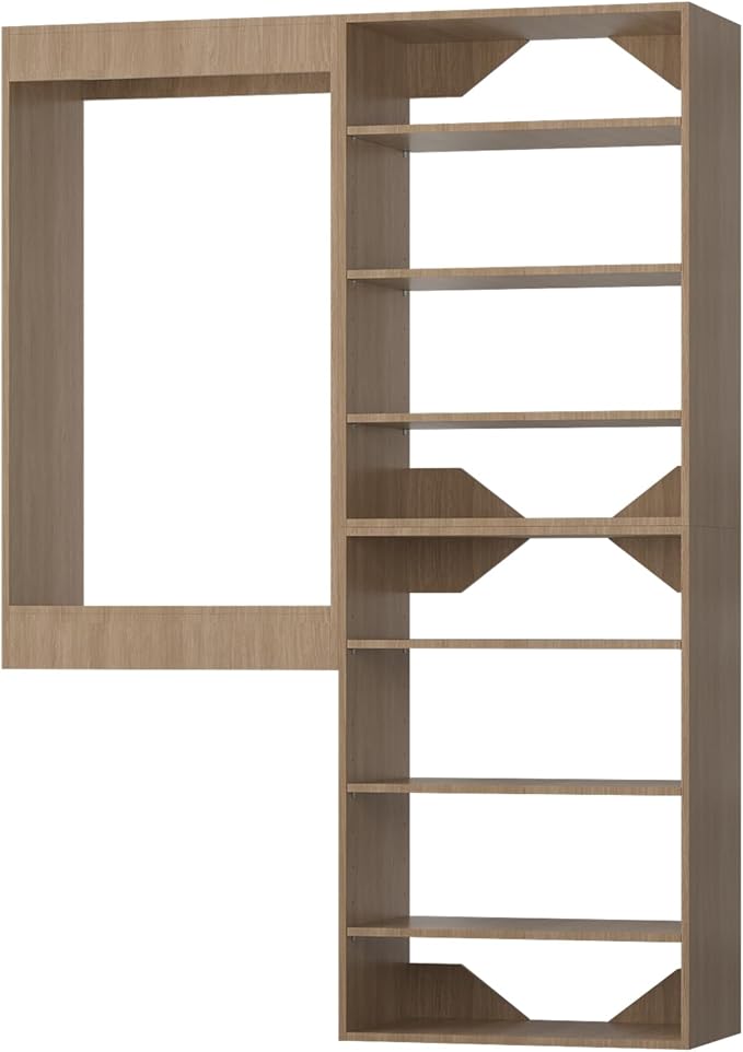 Modular Hang Closet Towers - Wall Mounted, Wooden Walk-In Closet Organizer, Bedroom - 40" Wide