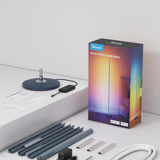 Govee RGBIC Floor Lamp Basic, LED Corner Lamp Works with Alexa, Smart Modern Floor Lamp with Music Sync and 16 Million DIY Colors, Color Changing Standing Lamp for Bedroom Living Room Blue