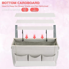 Loghot Bedside Caddy/Bedside Storage Bag Hanging Organizer for Bunk and Hospital Beds,Dorm Rooms Bed Rails,Can be Placed Glasses,Books,Mobile Phones,Keys (New Grey)