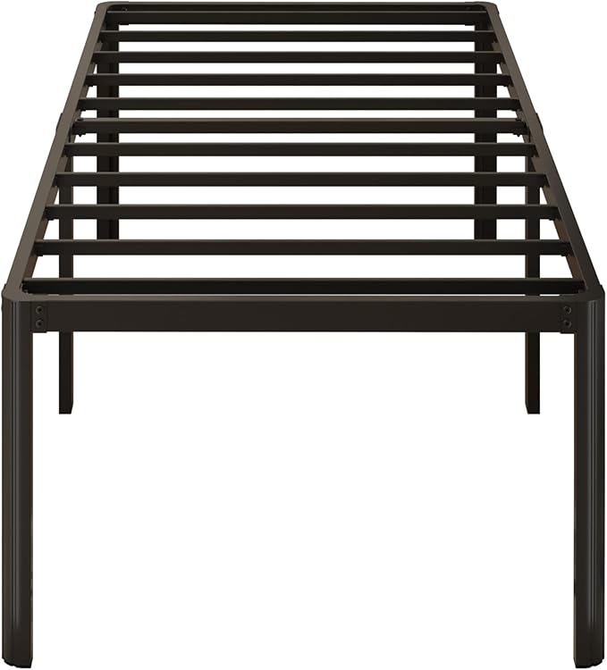 20 Inch High Twin XL Bed Frames with Rounded Corner Legs, Heavy Duty XL Twin Metal Platform Bed Frame No Box Spring Needed, Easy Assembly, Noise Free, Black