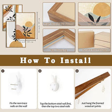 BINCUE Boho Line Wall Art Abstract Plant Wall Decor Mid Century Artwork for Living Room Bedroom Office 12