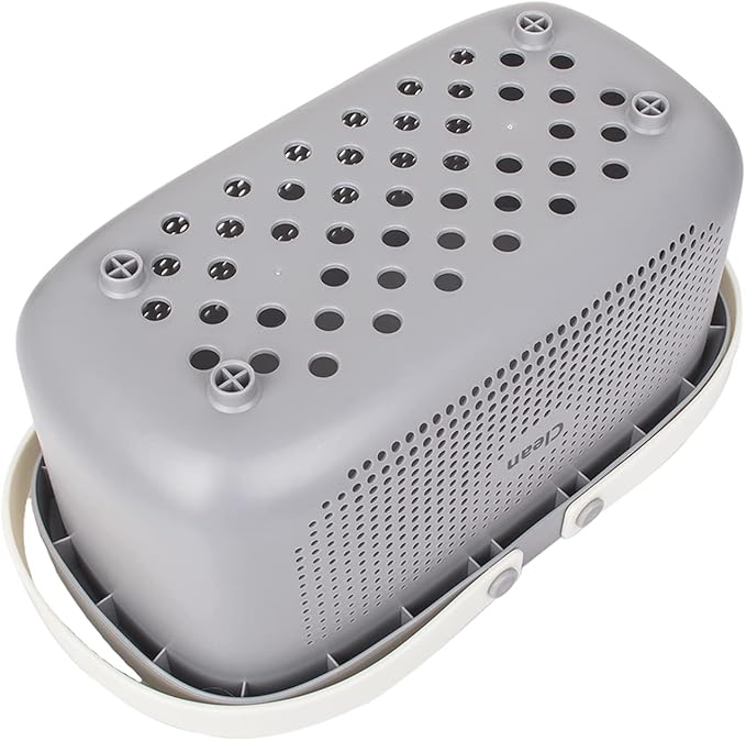 JiatuA Plastic Storage Basket with Handle Portable Shower Caddy Tote Organizer Basket Bin for Bathroom Kitchen Dorm Room Bedroom, Gray