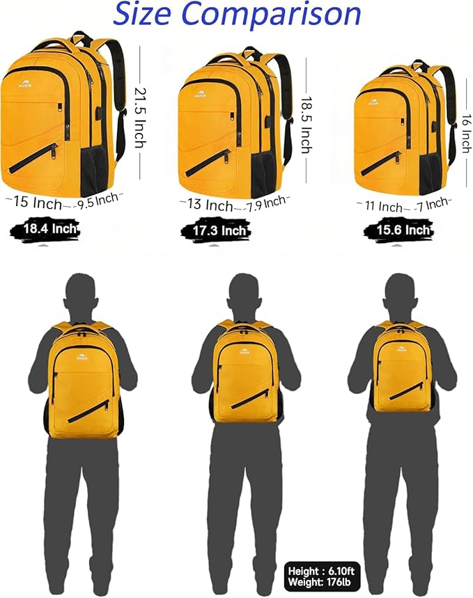 MATEIN 18.4 Inch TSA Approved Backpack, Extra Large 50 L Outdoor Carryon Backpack with Seperated Laptop Compartment, Work Travel Daypack with USB Charging Port, Creative Gifts for Men Women