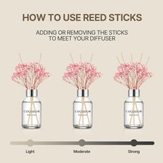 COCODOR Flower Reed Diffuser Set / 3.4oz / April Breeze/Scent Diffuser with Sticks Home Fragrance Reed Diffuser for Bathroom Shelf Decor