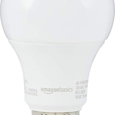 Amazon Basics 60W Equivalent, Daylight White, Non-Dimmable, 10,000 Hour Lifetime, A19 LED Light Bulb , 6-Pack