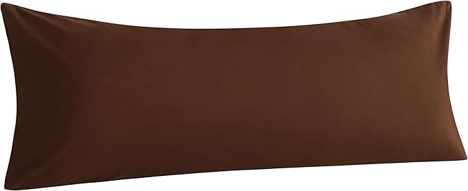 NTBAY Cotton Body Pillowcase - Envelope Closure 20x54 Pillowcase, Breathable and Soft Bed Pillow Case, Brown