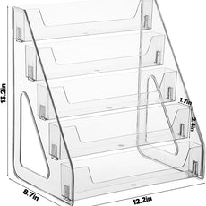 15-Grid Cell Phone Holder Desktop Organizer Clear Acrylic 5 Tier Classroom Cell Phone Storage Box Mobile Telephone Smartphone Case Organizer Table Top Drawer Tray for Office Boardroom School