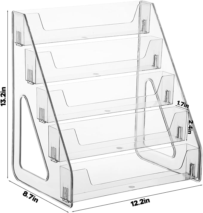 15-Grid Cell Phone Holder Desktop Organizer Clear Acrylic 5 Tier Classroom Cell Phone Storage Box Mobile Telephone Smartphone Case Organizer Table Top Drawer Tray for Office Boardroom School