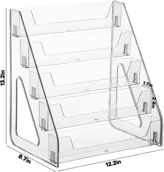 15-Grid Cell Phone Holder Desktop Organizer Clear Acrylic 5 Tier Classroom Cell Phone Storage Box Mobile Telephone Smartphone Case Organizer Table Top Drawer Tray for Office Boardroom School