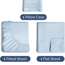 Twin XL Size 3 Piece Sheet Set - Comfy Breathable & Cooling Bed Sheets Set - Hotel Luxury Bedding for Women, Men, Kids, Teens, Boys & Girls - Deep Pockets, Soft and Wrinkle Free - Oeko-Tex - Sky Blue