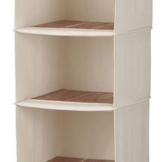 Household Essentials Cedarline 6-Shelf Hanging Closet Organizer, Heavy-Duty Cotton Canvas, Breathable, Versatile, Compact, Perfect for Rod or Wire Closets, Natural