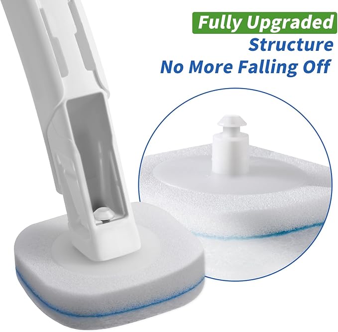 oshang Disposable Toilet Brush - Toilet Bowl Cleaner, Toilet Cleaning Supplies, Toilet Brush with Holder, 14 Refills for Deep Cleaning and Hygienic Bathroom Maintenance