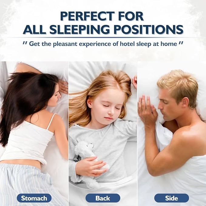 JICUSE Bed Pillows Queen Size Set of 2, Hotel Quality Queen Pillows 2 Pack for Sleeping with Soft Down Alternative Filling, Gusseted Bedding Pillow for Back, Stomach or Side Sleepers, 20" x 30"