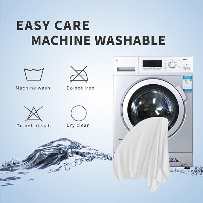 Easy-Going Stretch Bed Headboard Slipcover, Small Square Jacquard Furniture Cover, Dustproof Protector Cover for Bedroom Decor (Full,White)