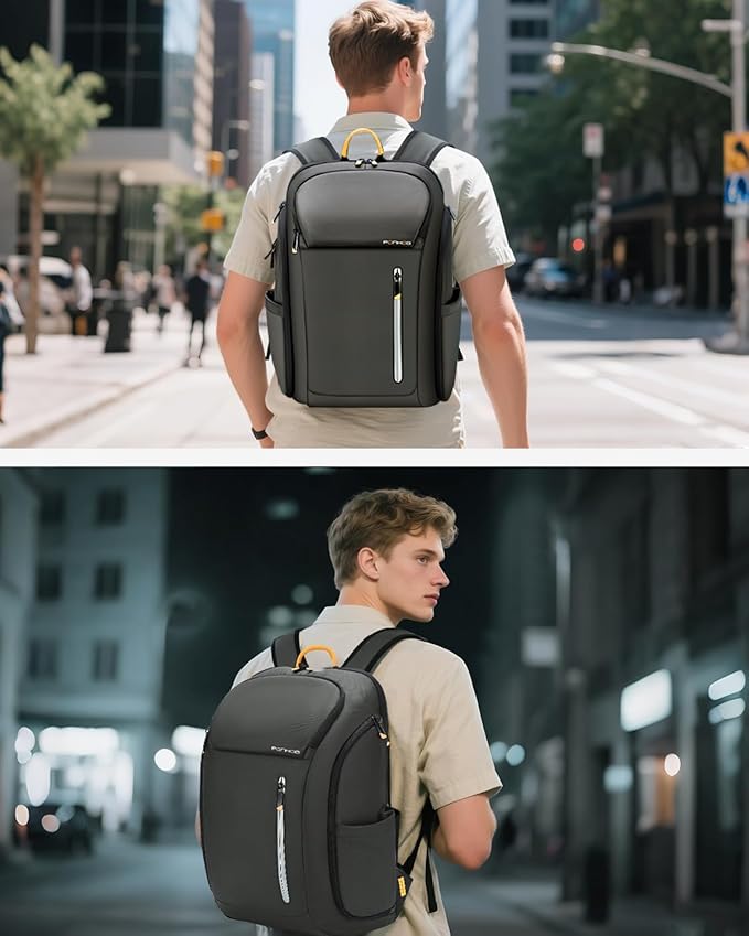 17 Inch Laptop Backpack for Men, Business Travel Anti-Theft Backpack with USB Charging Port, Water Resistant Computer Bag Carry On Flight Approved for Work College Weekender, Dark Grey