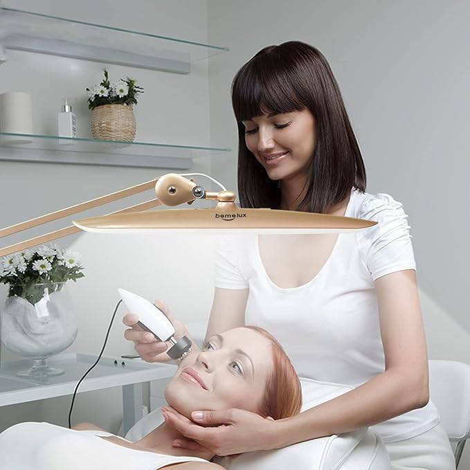 LED Desk Lamp with Clamp, Dimming Task Lamp for Reading Desktop Office Workbench Table Architect Sewing Study Home Craft, 117PCS LEDs, 2200 Lumens 20 Inch Metal Swivel Arm Work Lamp (Gold)