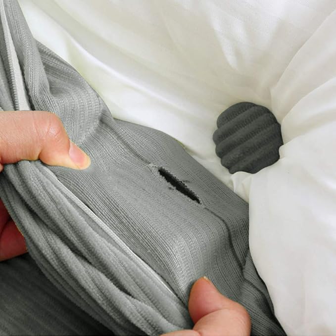 WOWMAX Triangular Headboard Pillow Bed Wedge Pillow for Headboard Large Bolster Pillow for Bed Wedge Pillow Headboard Daybed Pillows with Removable Cover, Corduroy(100% Cotton), Grey, California King