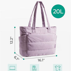 BAGSMART Tote Bag for Women, Lightweight Puffy Tote Bag with Compartments Shoulder Bag Handbag for Travel, Work, Gym