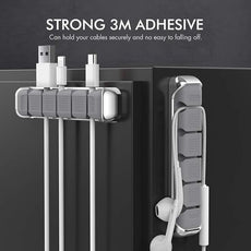 AHASTYLE Cable Organizer Holder 5 Slots Desktop Cord Wire Clips Keeper for Organizing USB Cable/Power Cord/Wire Home Office and Car (Grey)