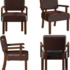 Accent Chair, PU Leather Living Room Chairs Oversize with Soft Seat and Armrests for Living Room Dinning Room Bedroom Reading Room Waiting Room