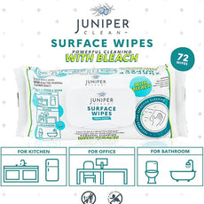 1 Pack Surface Wipes with Bleach, All-Purpose Cleaner for Bathroom, Kitchen, Office, 72 Count Soft Flow, Fresh Scent, Lint Free & Durable