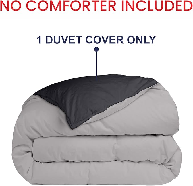 Kotton Culture 120"x98" 1 Pc Oversized King Duvet Cover Only 100% Egyptian Cotton - 600 TC Comforter Cover, Zipper Closure & Corner Ties - Fits Large King Inserts (Oversized King, Blended Grey)