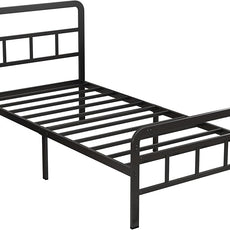 Twin XL Bed Frame with Headboard and Footboard 14 Inch, XL Twin Platform Bed Frame with Strong Metal Slats Support, Under-Bed Storage, Noise Free, Easy Assembly, Black
