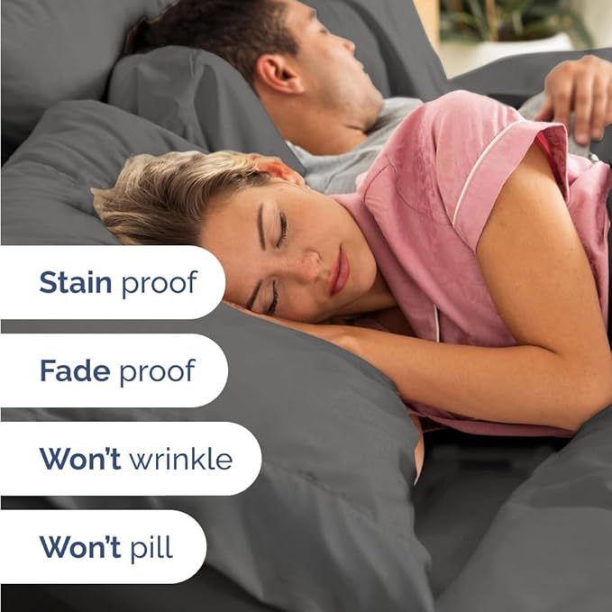 Extra Deep Pocket Full Sheets - 4 Piece Breathable & Cooling Bed Sheets - Hotel Luxury Bed Sheet Set - Soft, Wrinkle Free & Comfy - Easily Fits Extra Deep Mattresses - Deep Pocket Charcoal Sheets Set