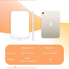 OMIRO Magnetic Locker Mirror for School, 8 x 5 inches Desk Makeup Mirror with Foldable Stand and Hanging Hole for Shaving, Strong Magnets for Secure Attachment,White