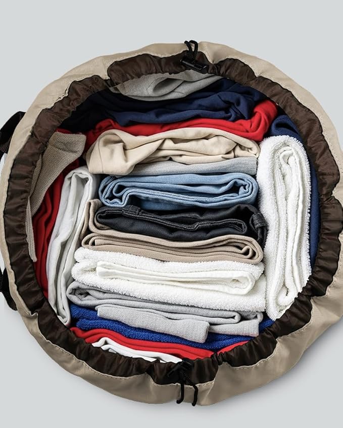 Laundry Bag with Shoulder Straps and Mesh Pocket Laundry Backpack Large Portable Laundry Hamper for College Laundromat Apartment