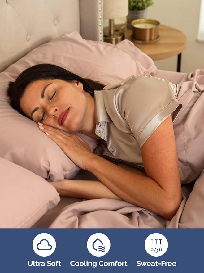 Extra Deep Pocket Full Sheets - 4 Piece Breathable & Cooling Bed Sheets - Hotel Luxury Bed Sheet Set - Soft, Wrinkle Free & Comfy - Easily Fits Extra Deep Mattresses - Deep Pocket Mauve Sheets Set