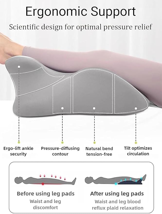 Memory Foam Ergonomic Wedge Pillow and Reading Pillow for Adult– Support for Neck, Back & Legs – Ideal for Sleeping, Reading, Anti-Snoring & Pain Relief – Removable Washable Cover