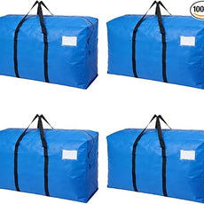 4 Pack Heavy Duty Moving Bags with Backpack Straps & Handles, Large Storage Bags with Zipper for Clothes, College Moving Supplies and Dorm Essentials (33 Gal, Blue)